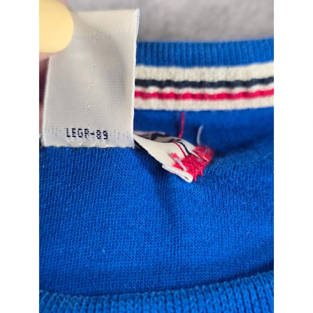 Lands End Serious Sweats Mens Medium Blue Crewneck Fleece Sweatshirt Cozy